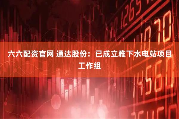 六六配资官网 通达股份：已成立雅下水电站项目工作组